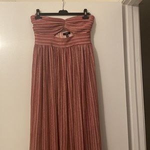 Last Chance: Aqua strapless metallic maxi, cocktail or formal.